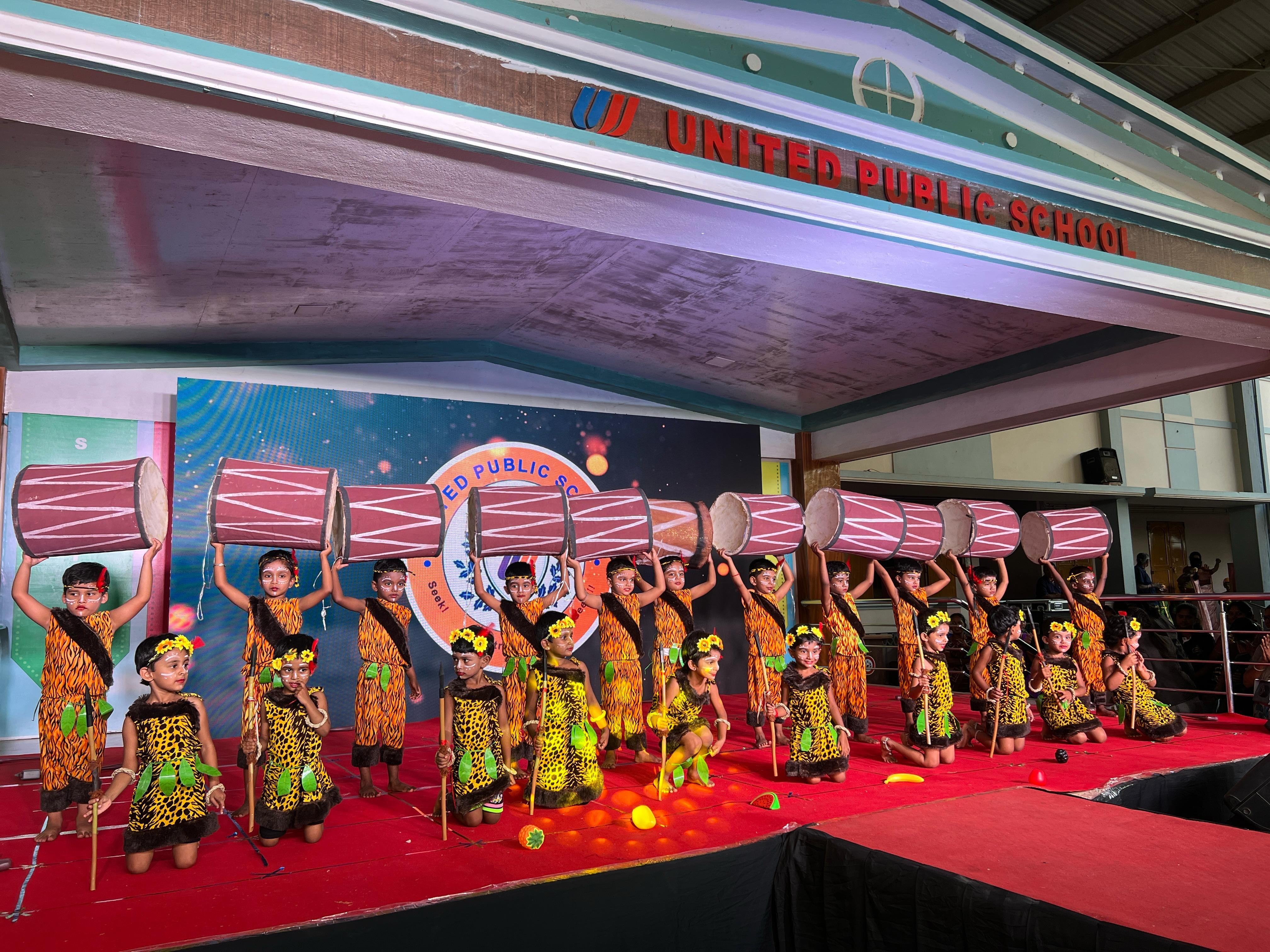 Kindergarten students celebrating
